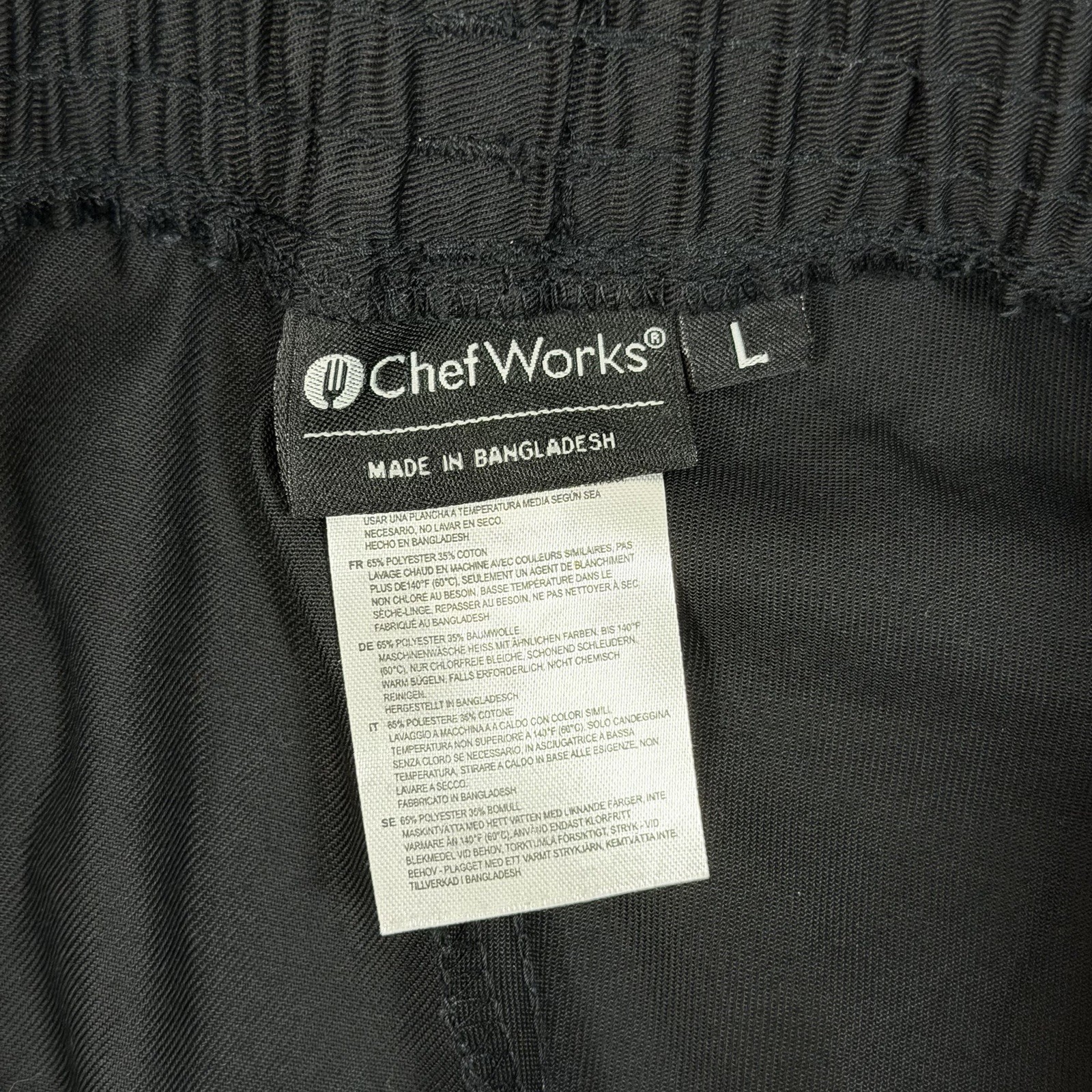Chef Works Lightweight Slim Pants Men's Size Large (Actual Fits 35x32) Black NWT