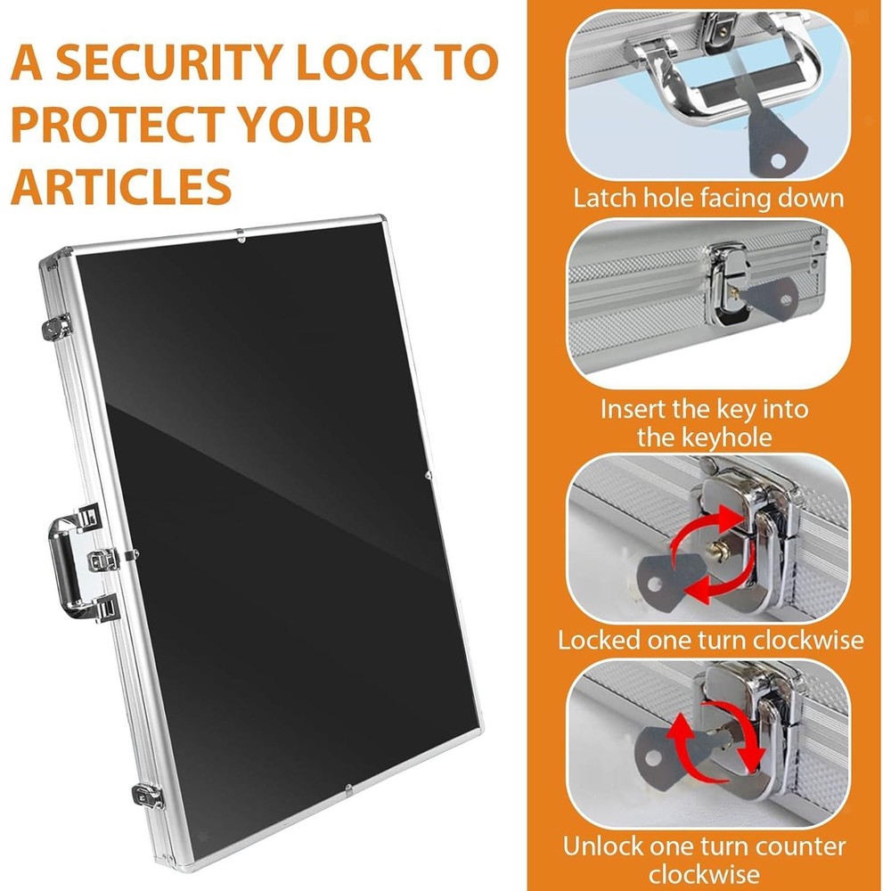 Card Show Display Case Tabletop Showcase Versatile Aluminum Spacious with Handle