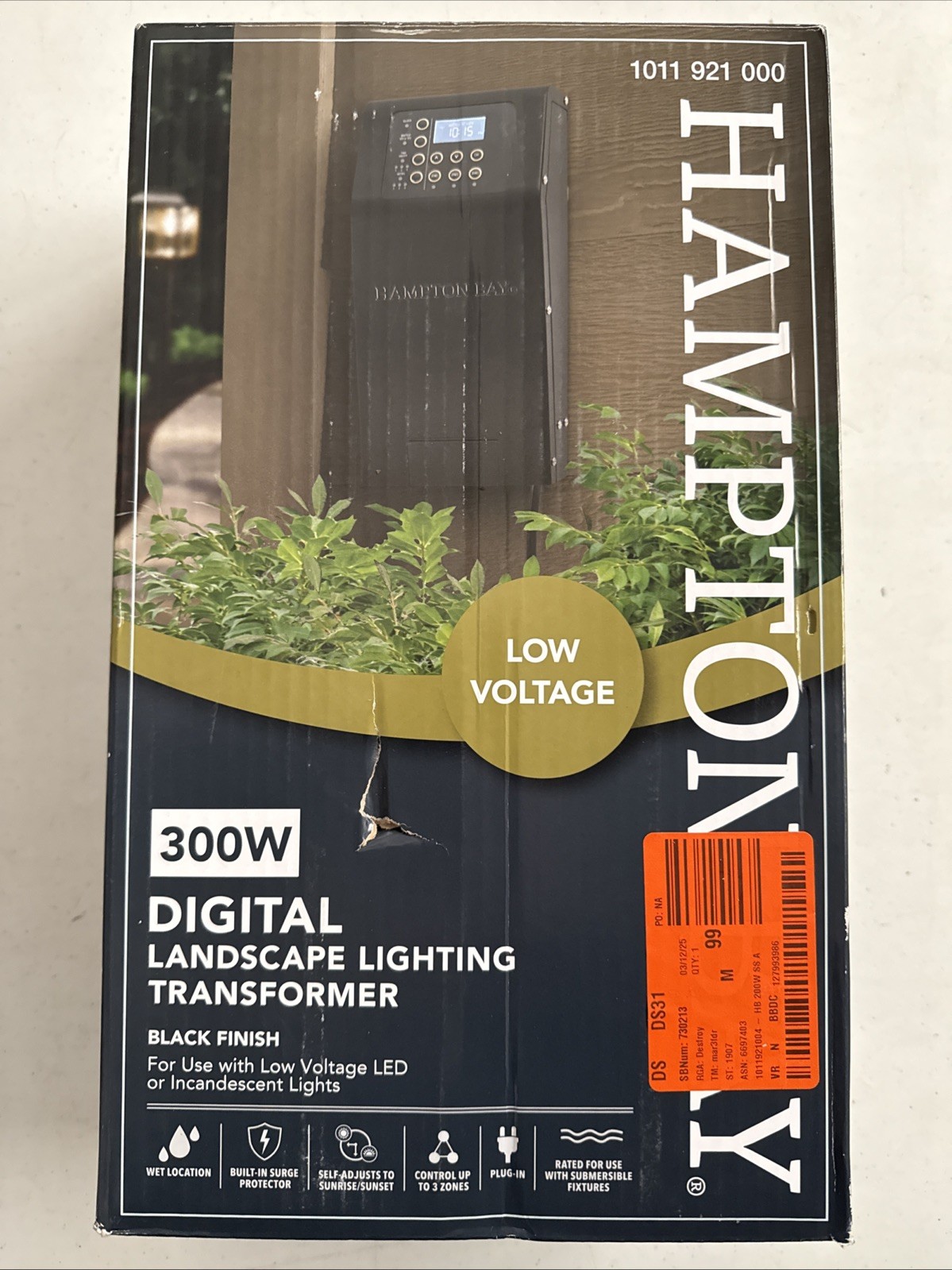Hampton Bay ER-300-1215-AL 300W Landscape Lighting Transformer, 3 Channels