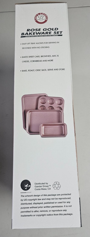 Chefs Counter 4 Piece Nonstick Bakeware Set Rose Gold