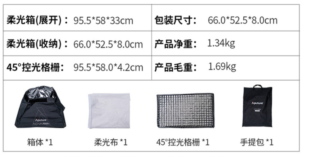 Aputure Nova P600c Softbox Honeycomb Grid Modifiers Accessory for Nova P600C