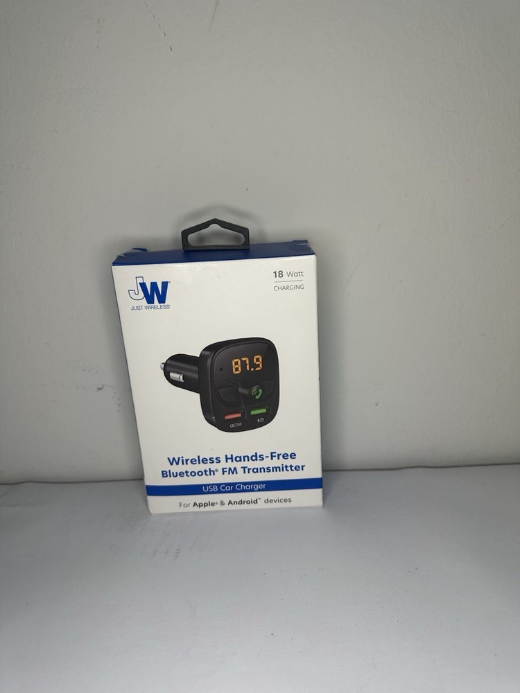Just Wireless Black USB Car Charger Bluetooth Hands-Free FM Transmitter - USED