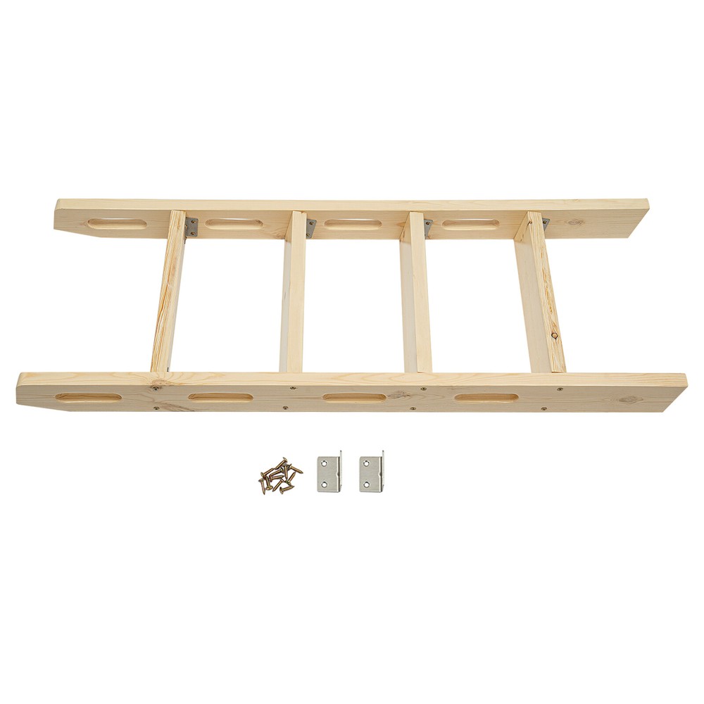 4-Step Ladder Durable Solid Wood Step Ladder 220lbs Load Fixed Ladder Step Stool