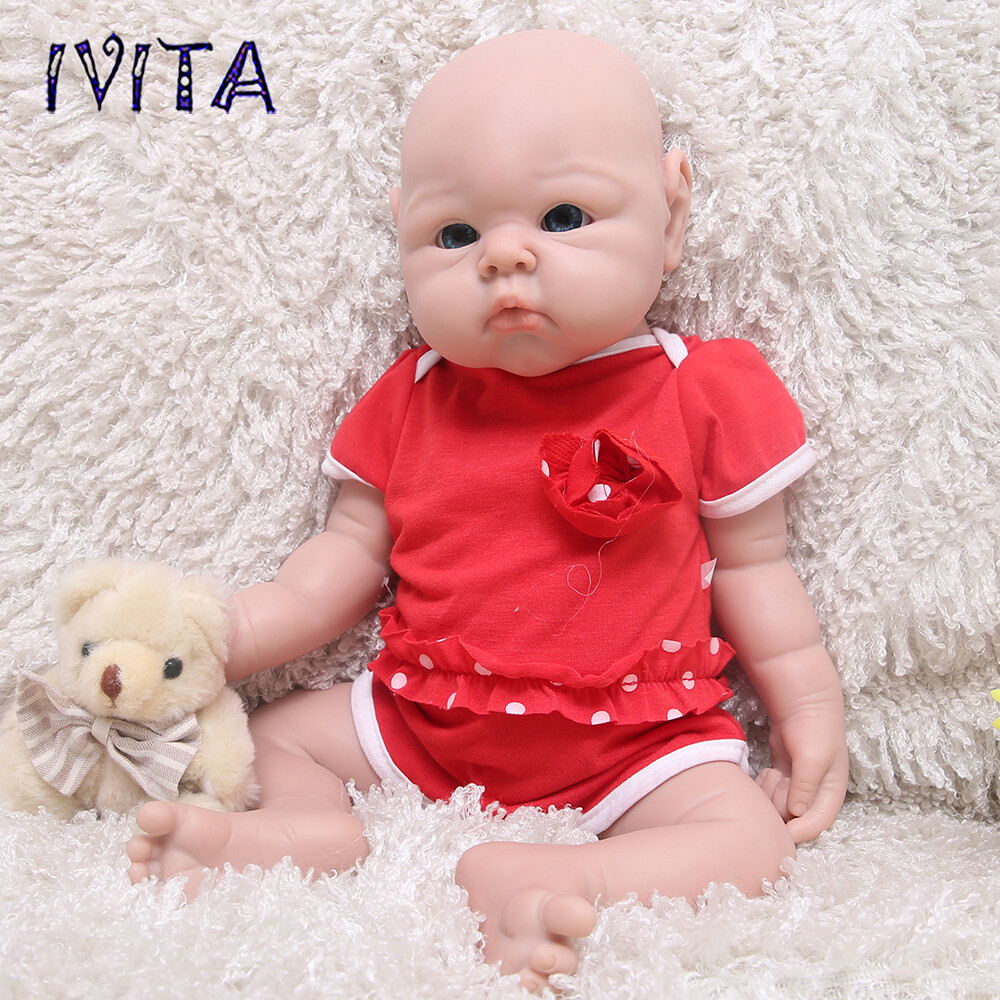 IVITA 19" Full Soft Silicone Reborn Baby Girl Doll Kids Gift Vivid Silicone Doll