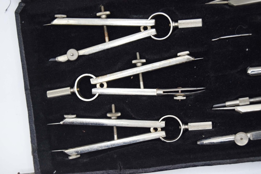 Antique Anker Drawing Instrument COMPLETE Set - Precision Compass Technical