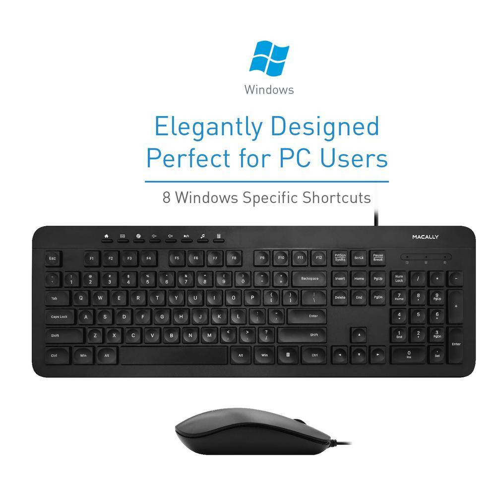USB Wired Keyboard and Mouse Combo Bundle for PC, Desktop Computer, Laptop, Note