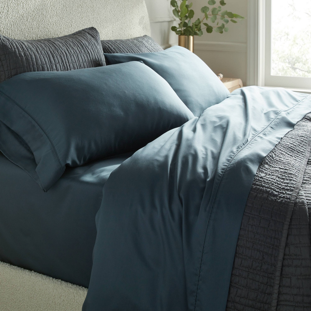 Full 320 Thread Count Cool TENCEL Lyocell Sheet Set Graphite - Threshold