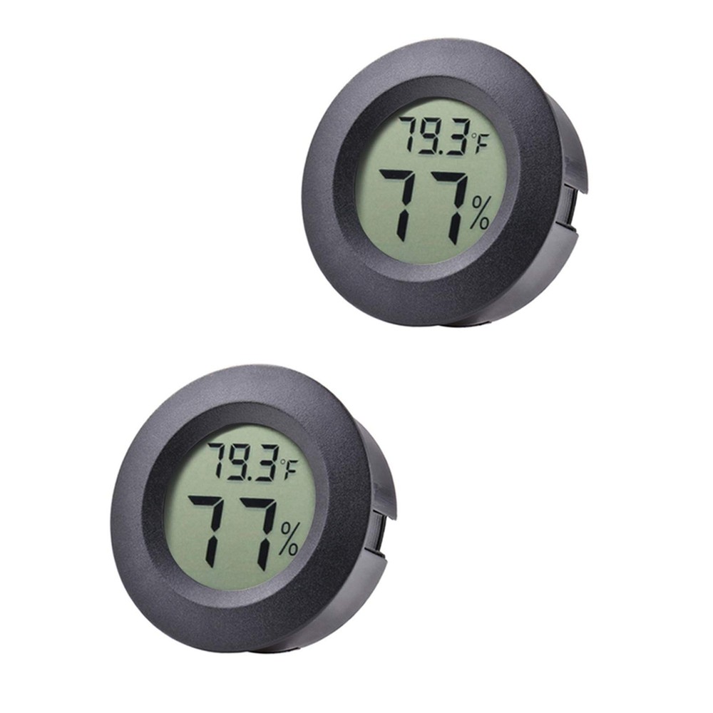 2-Pack Mini Hygrometer Thermometer Fahrenheit or Celsius Meter Digital LCD...