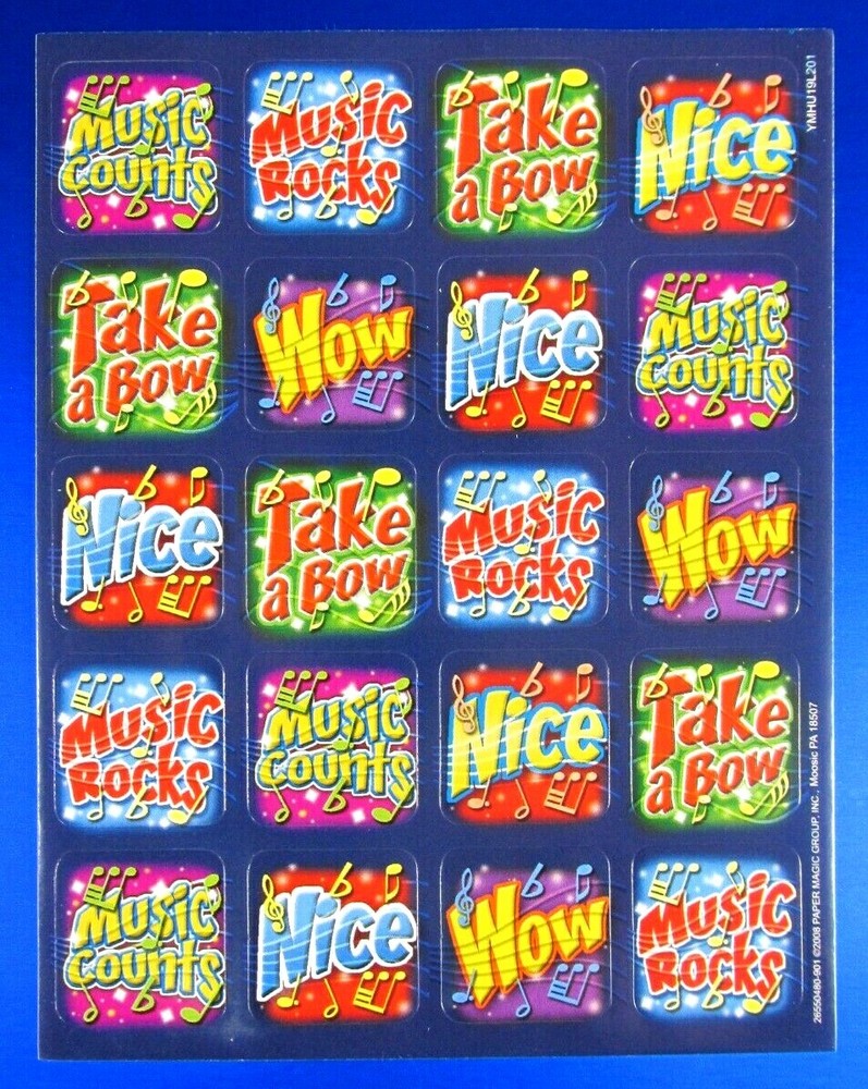 Eureka Music Small Squares Sticker Sheet