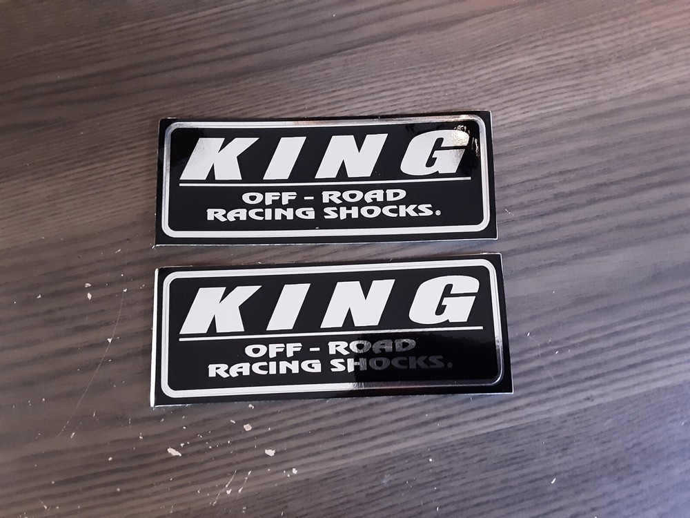KING OFFROAD SHOCKS Replacement Shock Decals Stickers Emblems CHROME BLACK