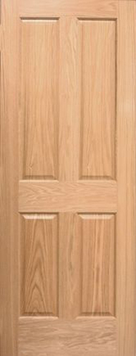 4 Panel Craftsman Raised Panel Red Oak Stain Grade Solid Core Interior Doors