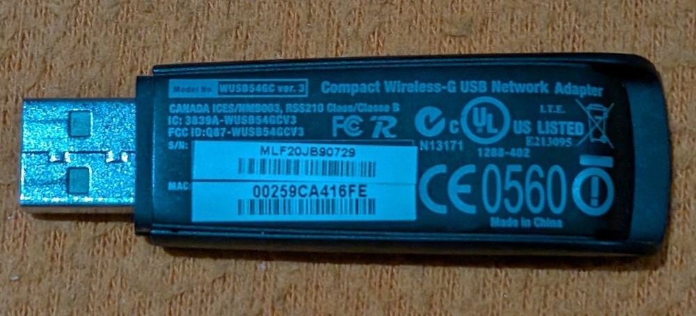 Replacement Linksys Compact Wireless-G USB Network Adapter Linksys WUSB54GV3