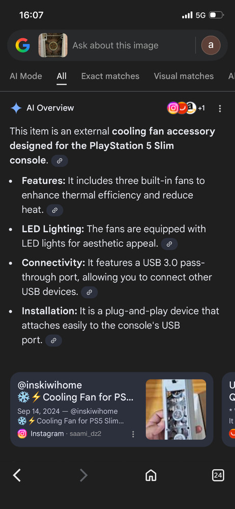 PS5 External Cooling Fan, Model: DSP-854 / compatible with digital & CD versions