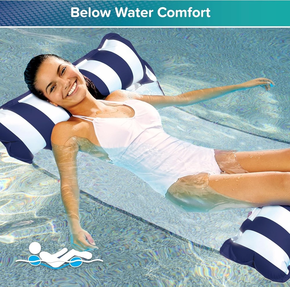 Aqua 4-in-1 Monterey Inflatable Pool Float Navy Blue