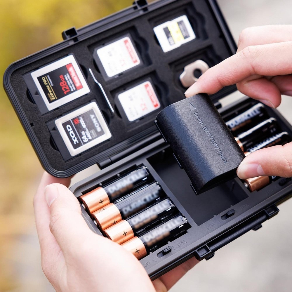 Multi-Function Camera Battery Memory Card Storage Case for 6 SD Card,6 CFexpr...