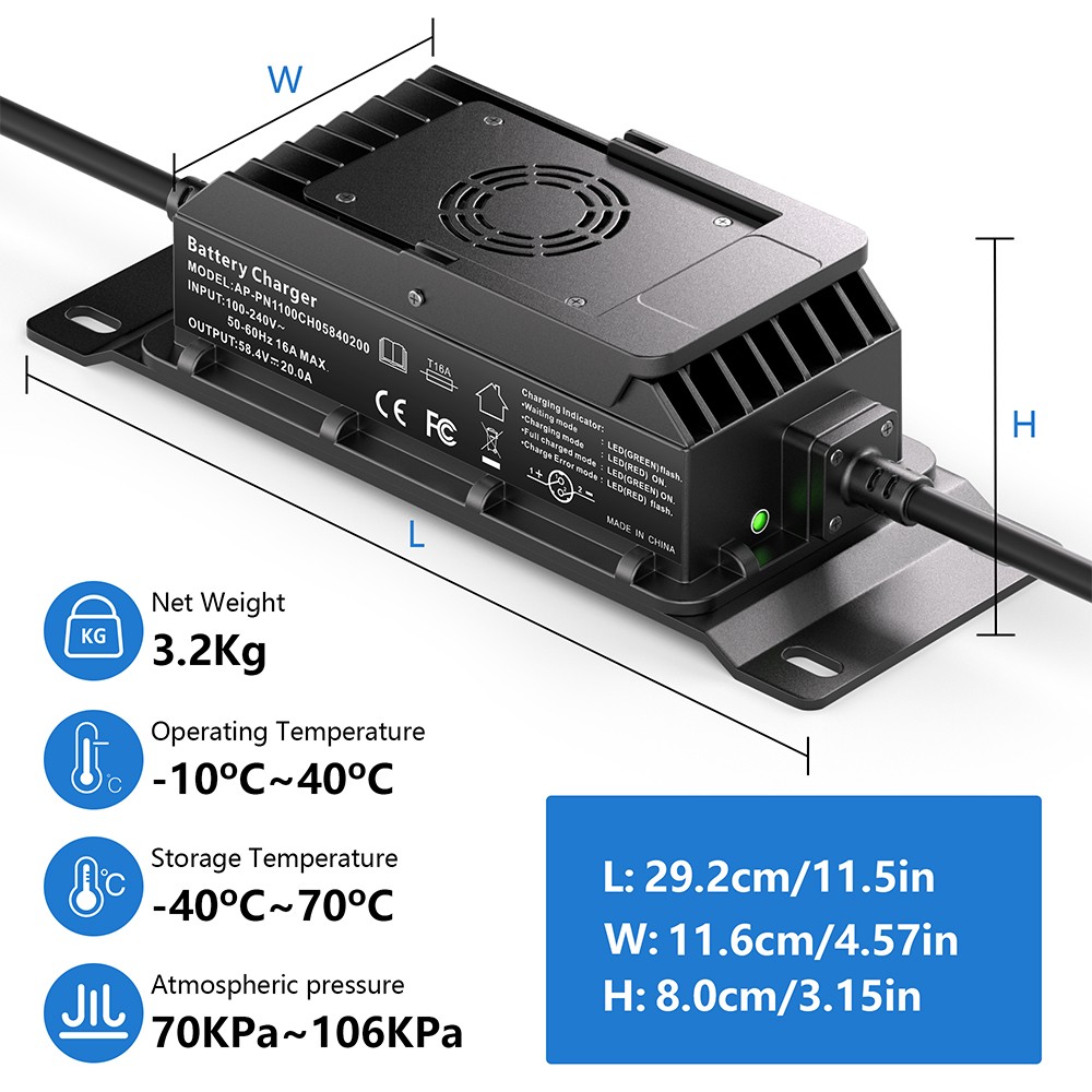 NEW 48V 100Ah LiFePO4 Lithium Battery 5120Wh Built-in BMS whit 58.4V 20A Charger
