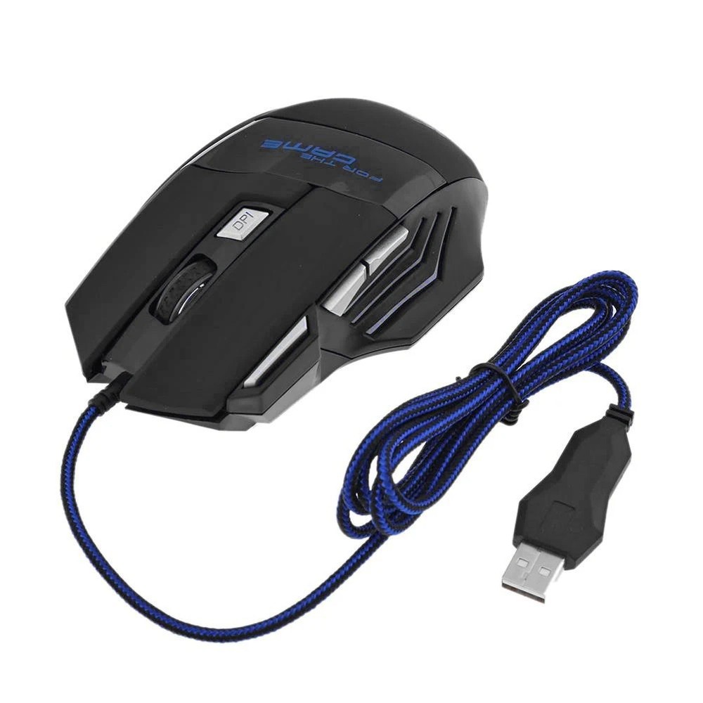 Gaming Mouse 7 Button USB Wired LED Breathing Fire Button 5500 DPI Laptop PC