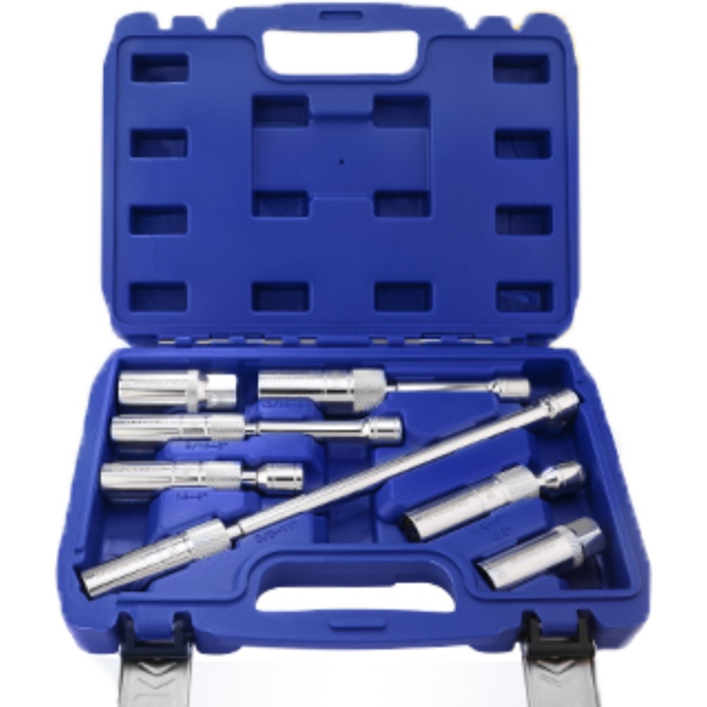 WORKPRO 7 PCS 3/8" Drive Magnetic Swivel Spark Plug Socket Set Thin Wall Sockets