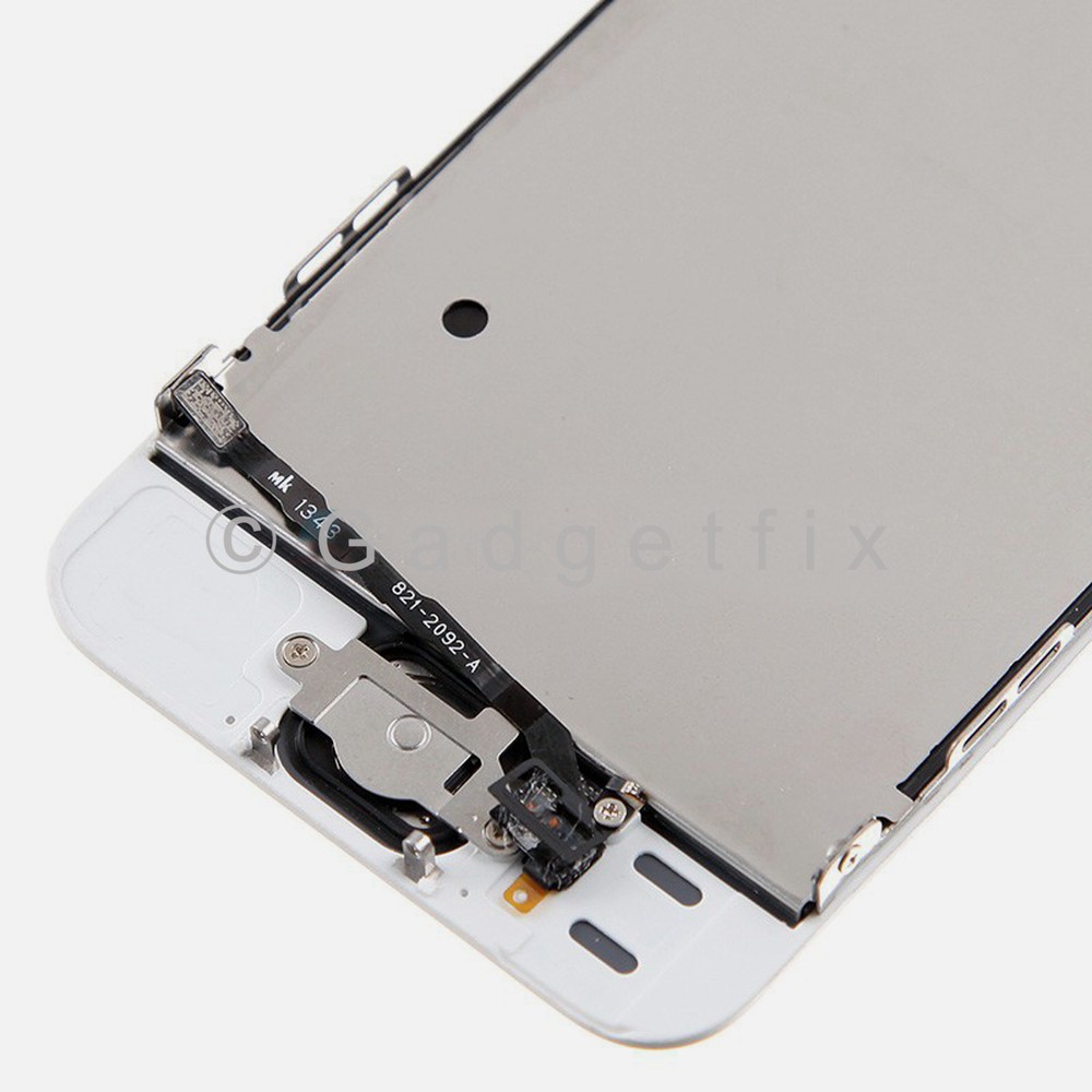 White LCD Screen Display + Touch Screen Digitizer + Button Camera for Iphone 5S