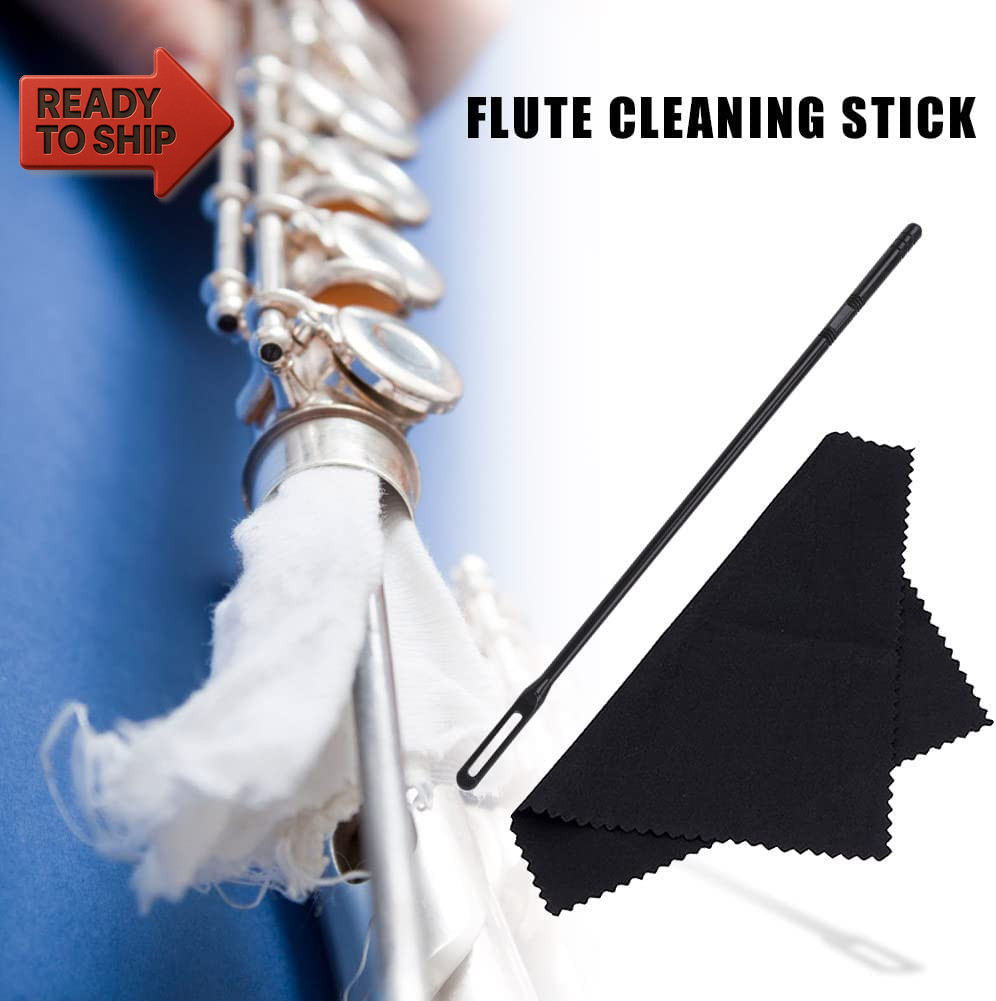 Flute Cleaning Rod with 3Pcs Cleaning Swabs Flute Cleaning Kit Flute Cleaner Fl