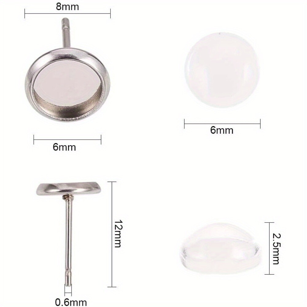 1box Earring Making with 304 Stainless Steel Stud Earring Components
