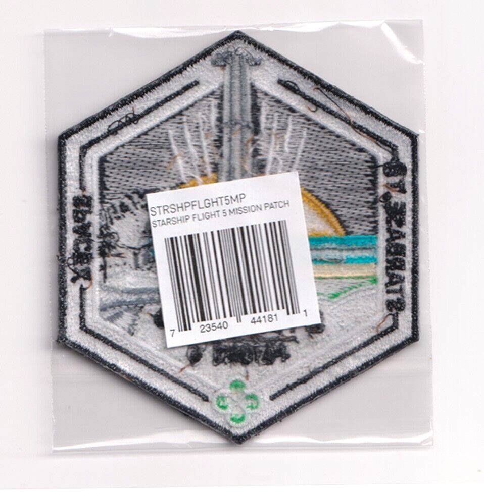 Authentic SPACEX STARSHIP TEST FLIGHT-5 SUPER HEAVY STARBASE, TX Mission PATCH