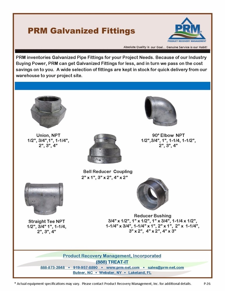 New 4 inch X 2 inch Galvanized Bell Reducing Coupling FNPT Thread