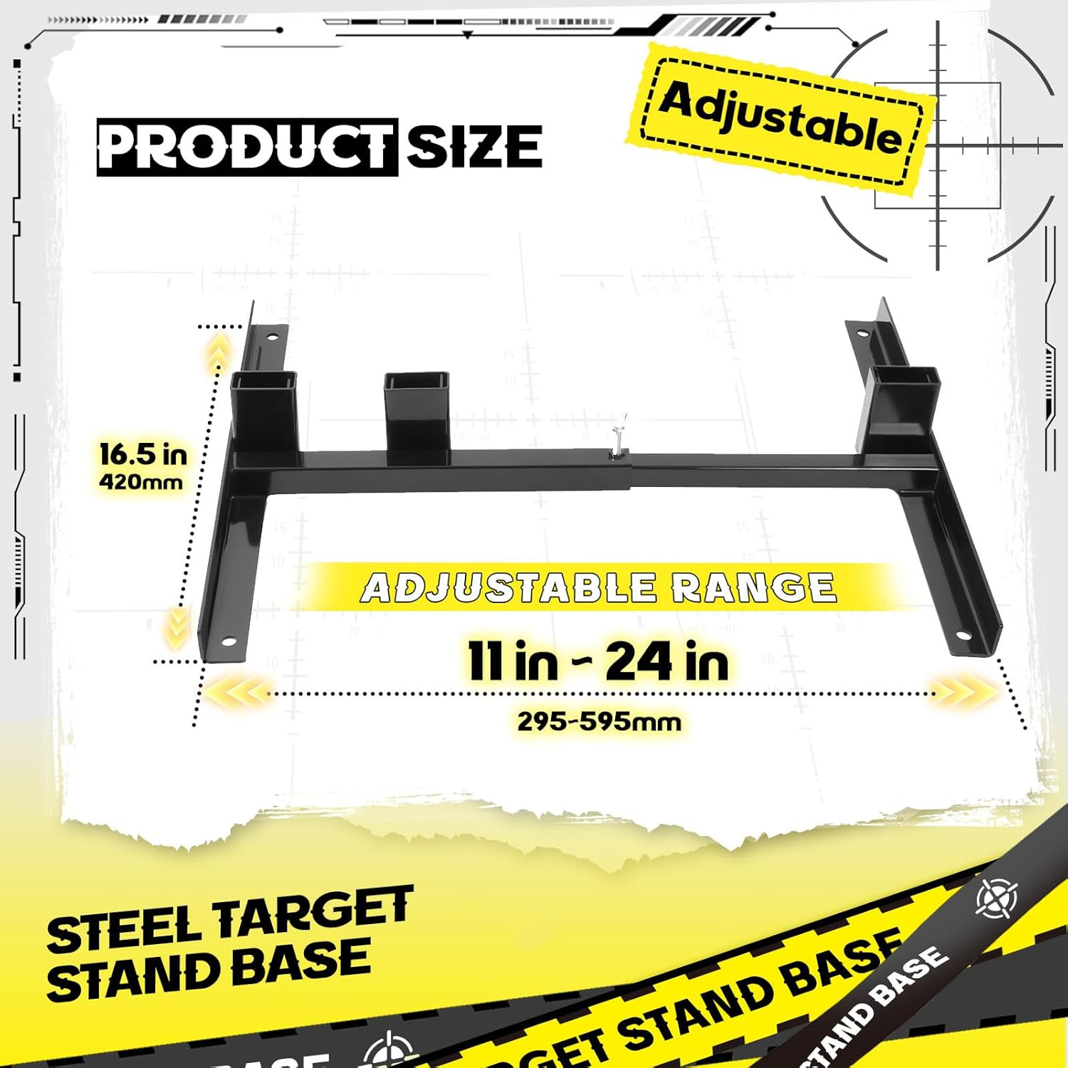 1X H Shape Adjustable Target Stand Base For Paper Shooting Cardboard Silhouette