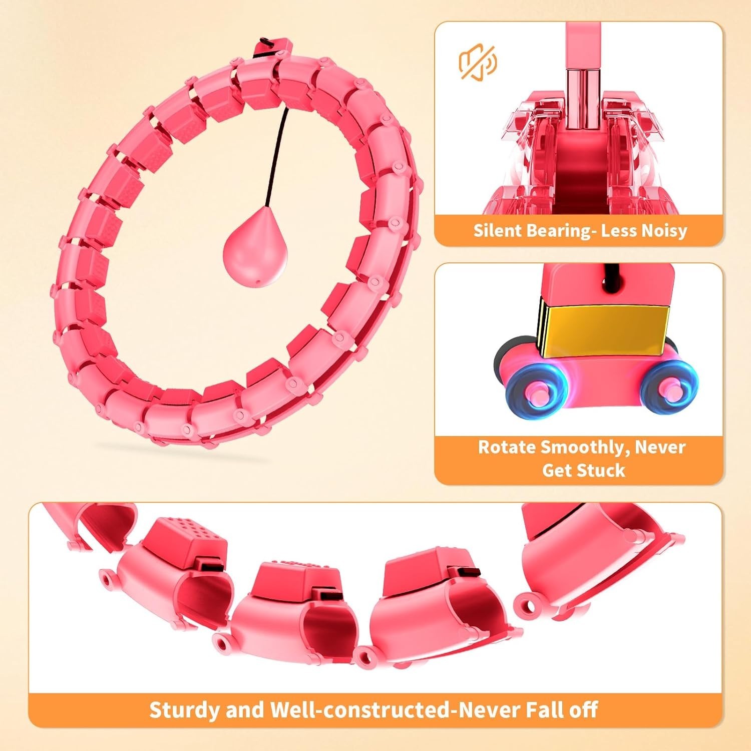 Infinity Adjustable Hoop Fit Plus Size 65", Weighted Hoops for Adults Weight ...