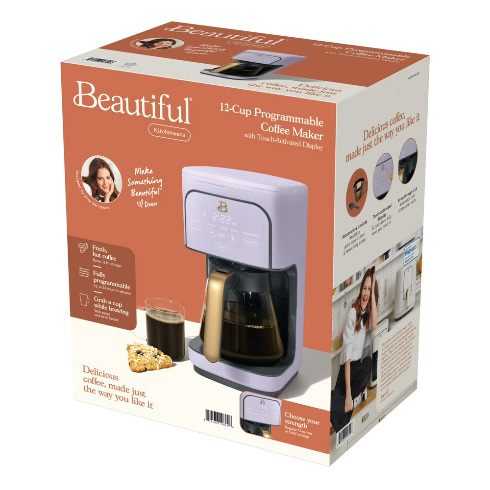 ☕ Beautiful 12 Cup Coffee Maker Programmable Lavender Drew Barrymore Timer Brew