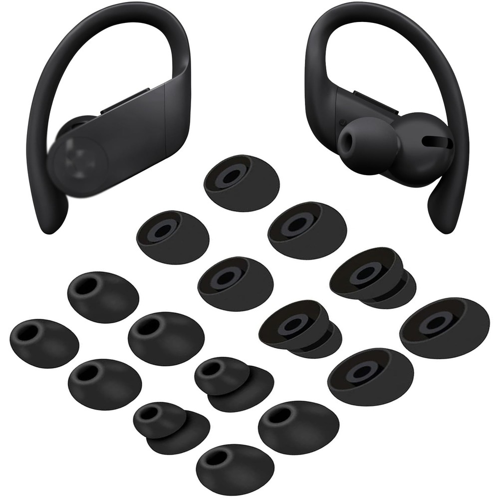 Replacement Ear Tips TEEMADE Small , Medium , Large and Double Flange, Black