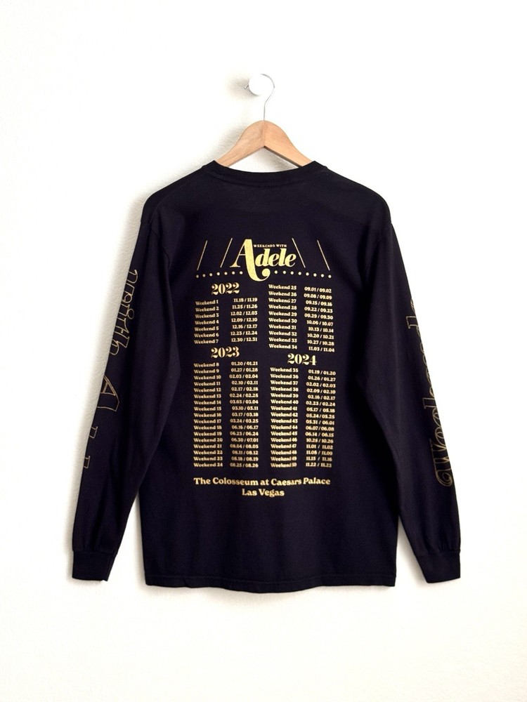 Adele Weekends With Adele Las Vegas Long Sleeve Shirt Black Medium Official
