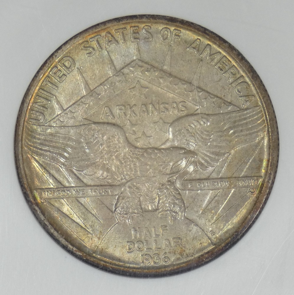 1936-S Arkansas Centennial Silver Commemorative Half Dollar NGC MS 65