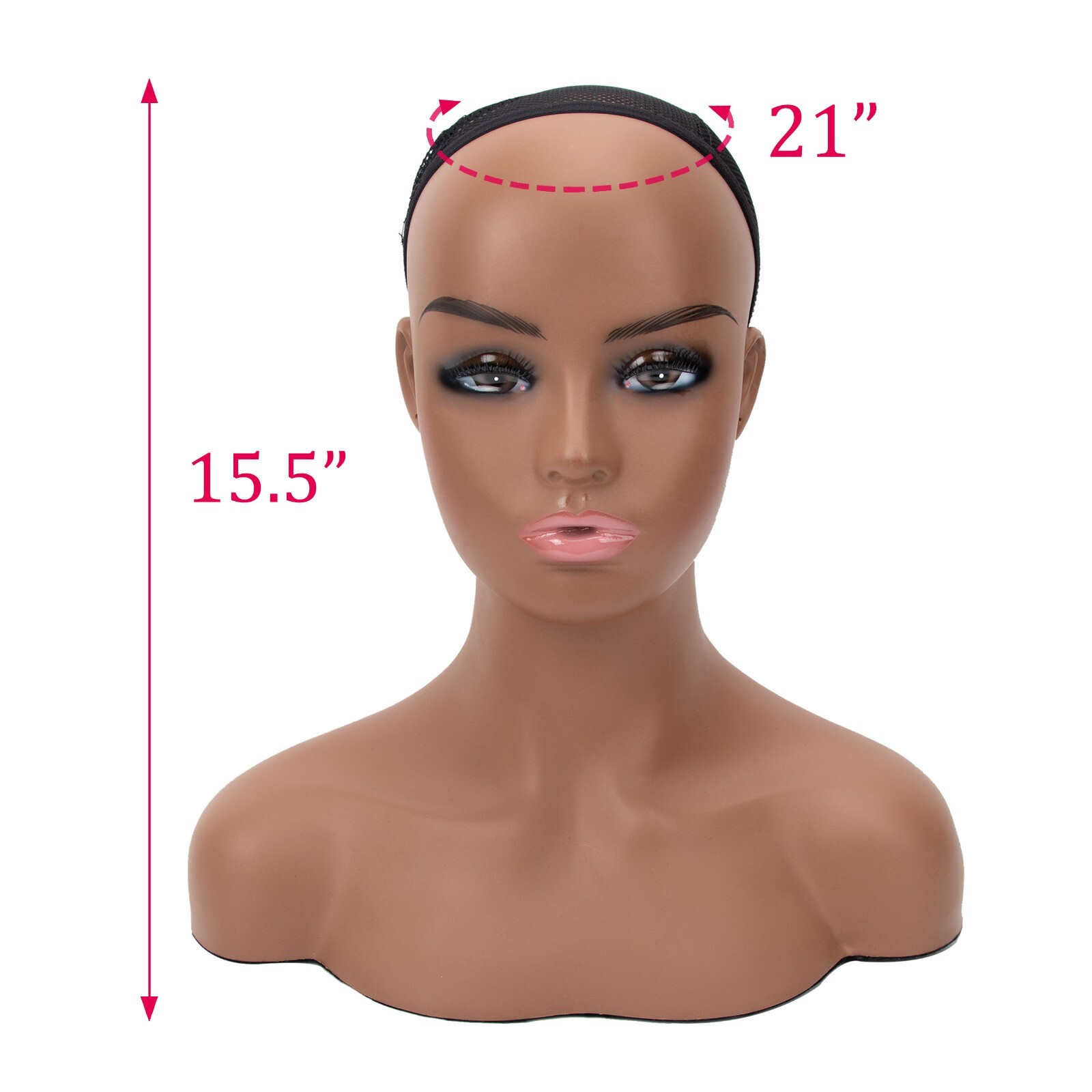 16" Realistic Mannequin Wig Head Manikin shoulder Bust Stand Display Hair 487-S