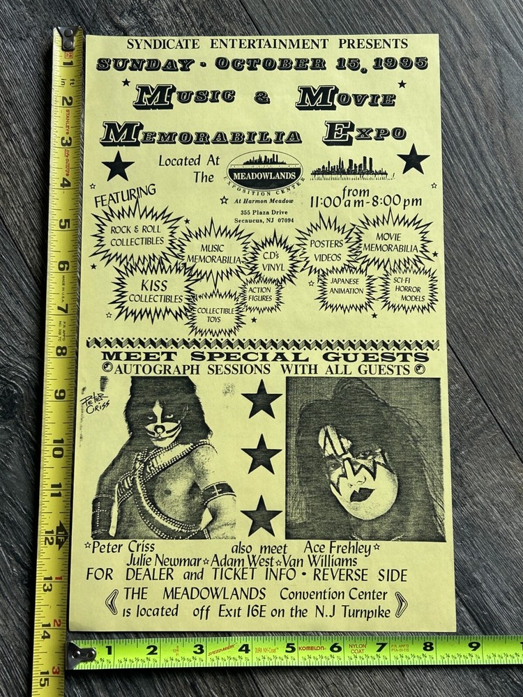 KISS Poster Ad Flyer ACE FREHLEY PETER CRISS Music Expo NJ 1995 Vintage Kiss A