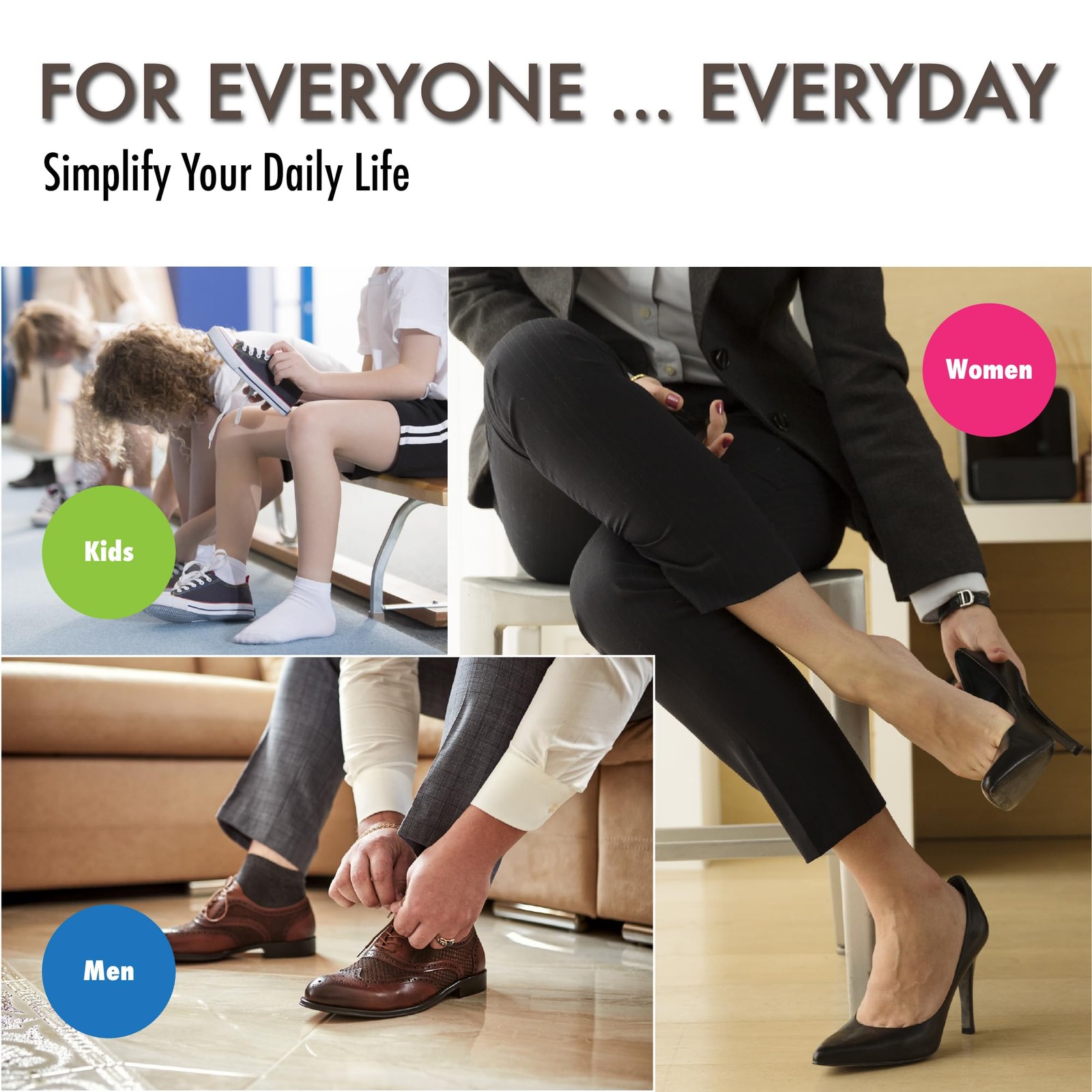 Velette 3-Pack Metal Shoehorn - 2 Set 7.5" Long Shoe Horn,1 Set