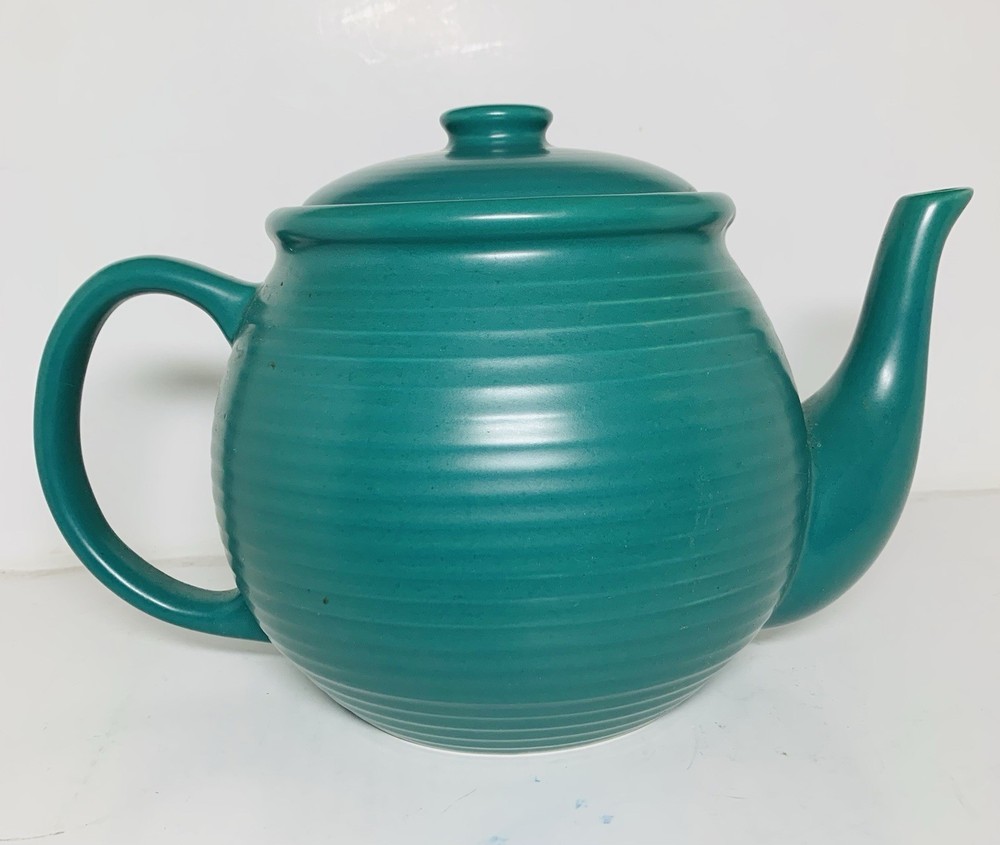 Stoneware Teapot Green Ringware