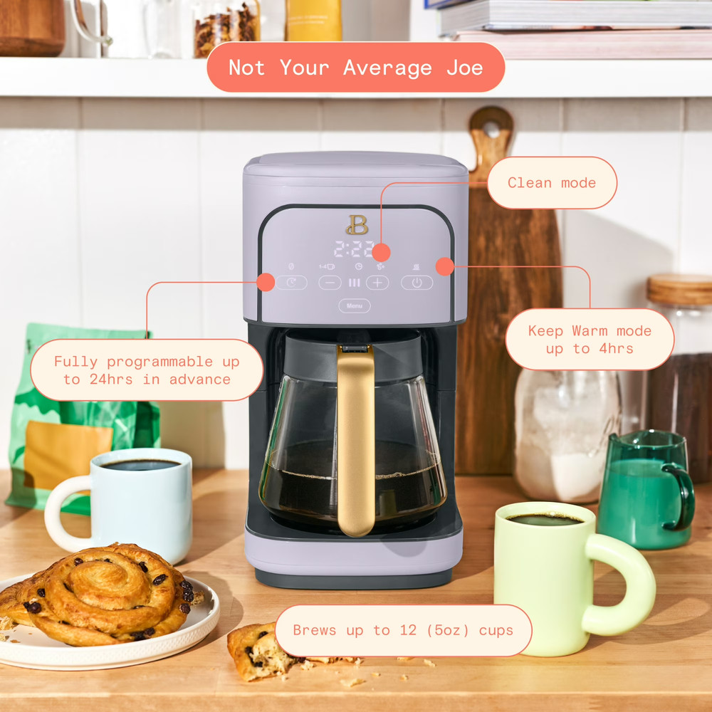 ☕ Beautiful 12 Cup Coffee Maker Programmable Lavender Drew Barrymore Timer Brew
