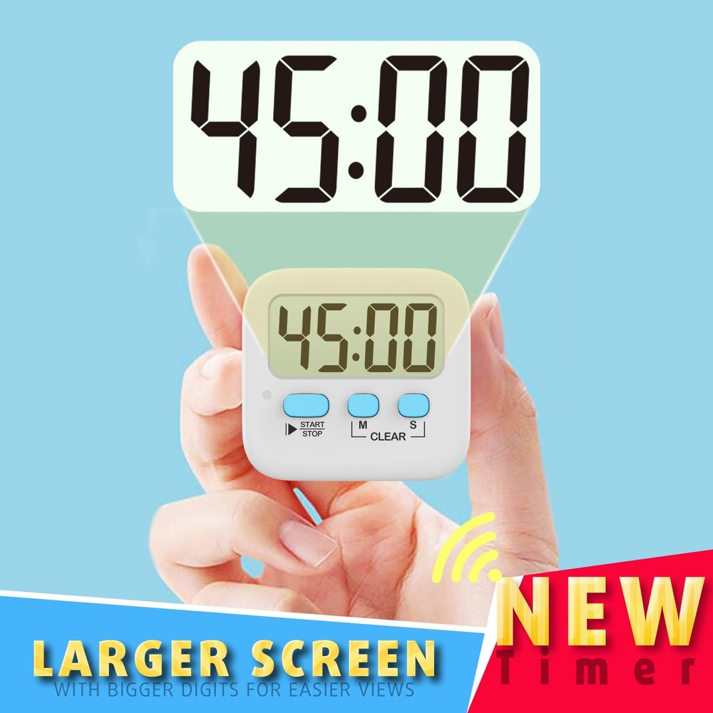 2 Pack Digital Kitchen Timers Countdown Timers with Magnetic Backing Stand