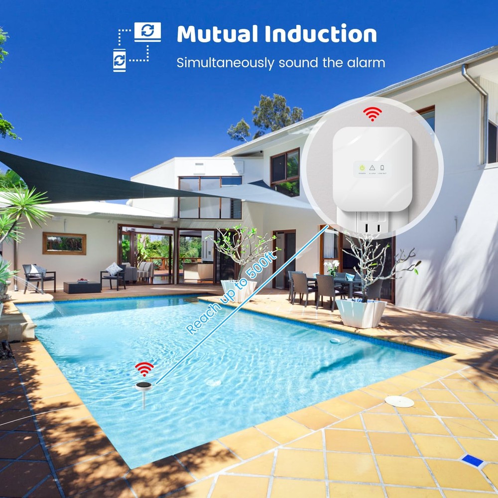 Pool Alarm Briidea Solar Wave Alarm with Optimal Sensitivity Deployment Combi...