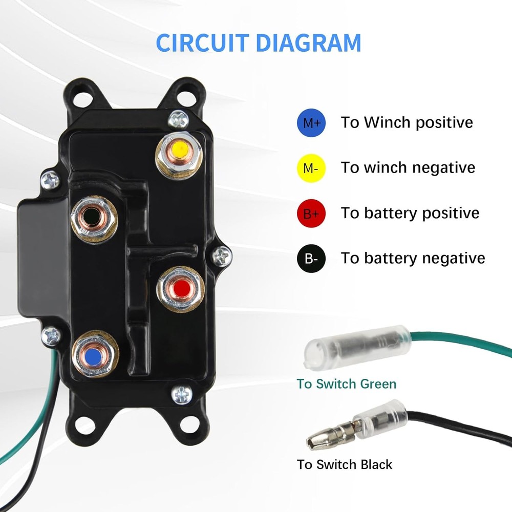 250A 12V Winch Solenoid Relay Contactor Rocker Thumb Switch...