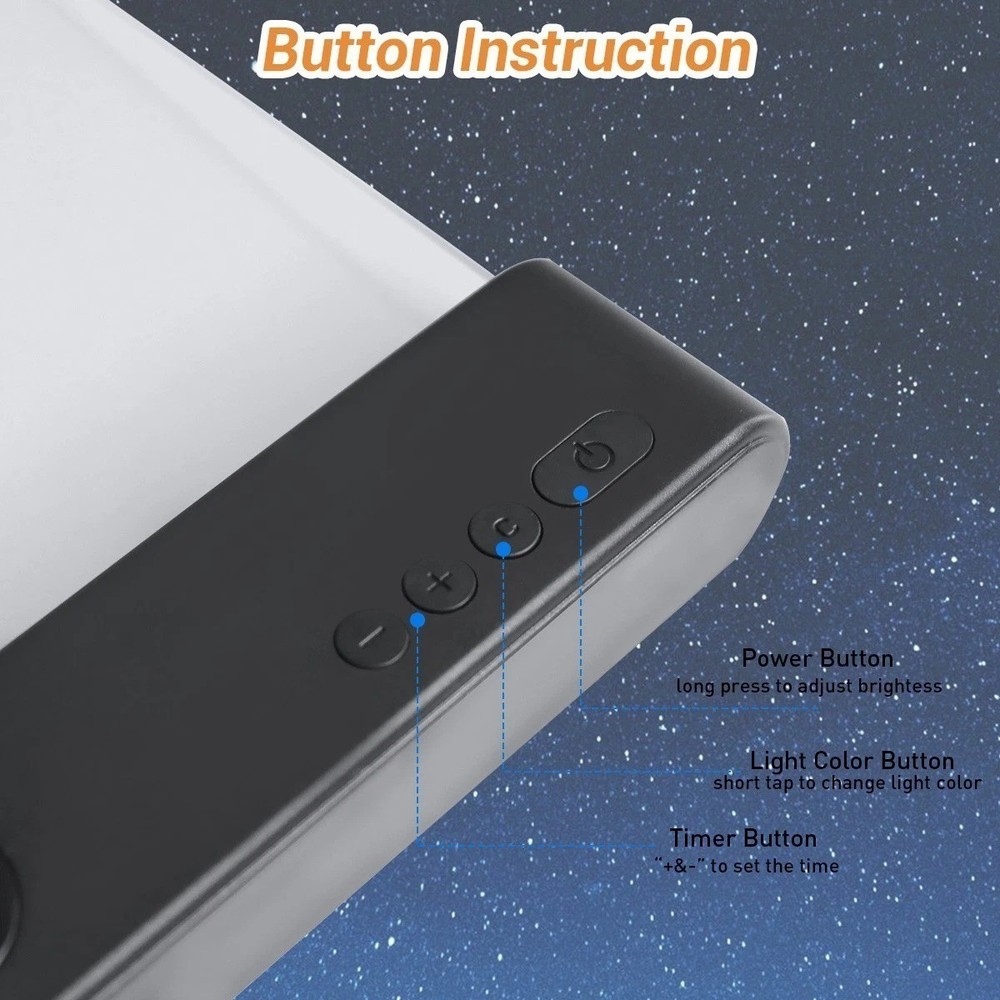 Book Light, 3 Color Adjustable LED Flat Reading Light, Rechargeable Clear Panel