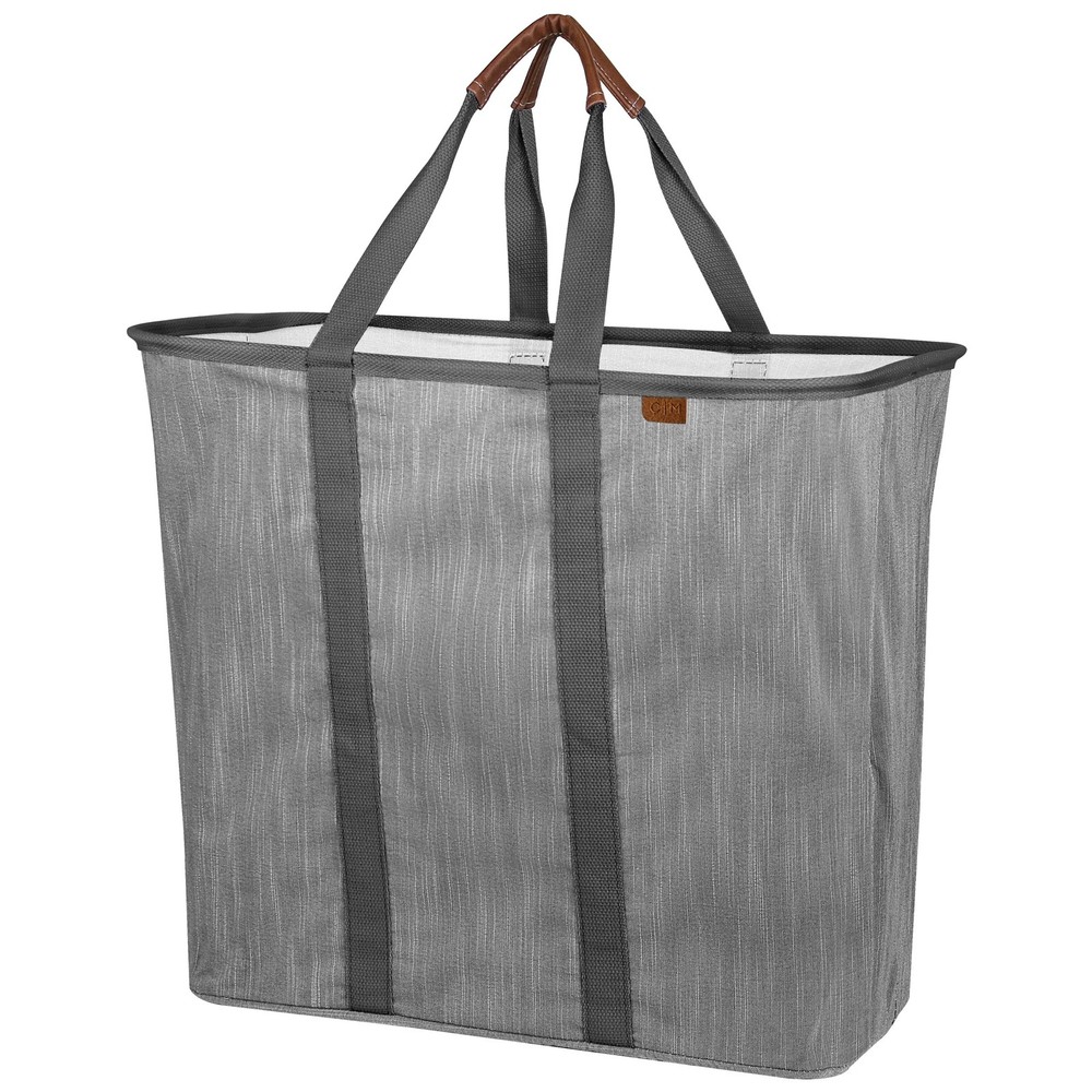 CleverMade Collapsible Fabric Laundry Hamper LUXE, Gray