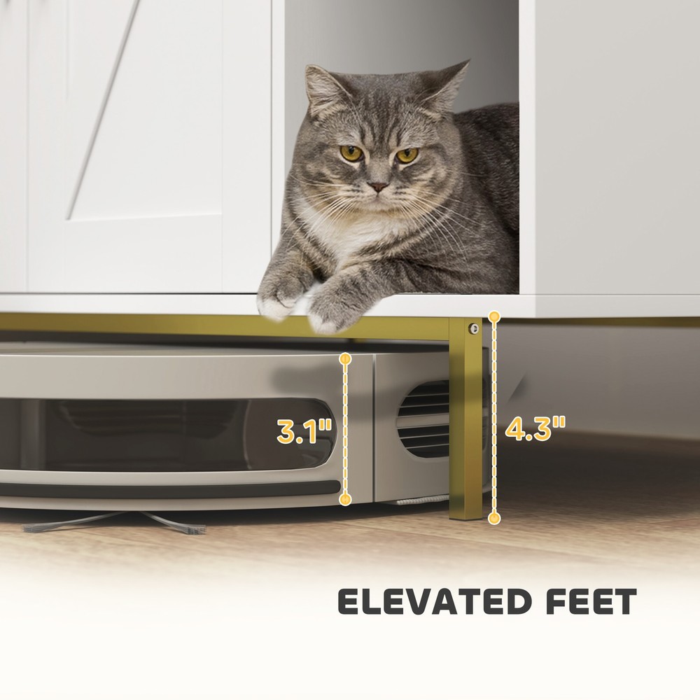Cat Litter Box Enclosure End Side Table with Scratching Pad