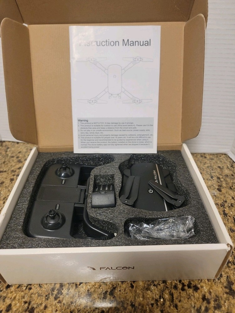 Small Drone Kit with Camera, Remote Control Untested For Parts Only