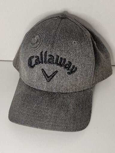 Callaway Golf  Grey Cap Black Raised Logo Adjustable Hat Snap Back CA #55666