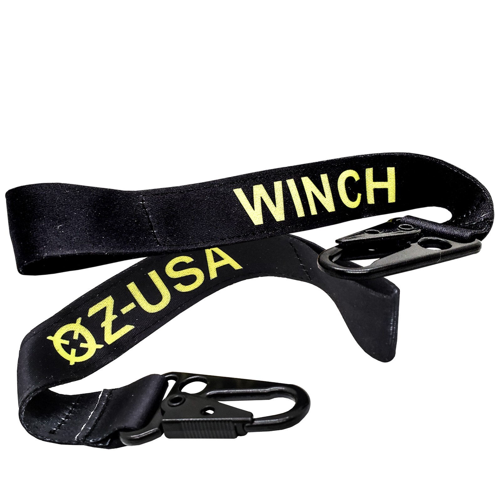 2X Winch Hook Tag Pull Safety Tie-Down Strap Carabiner Clip Off-road Truck UTV