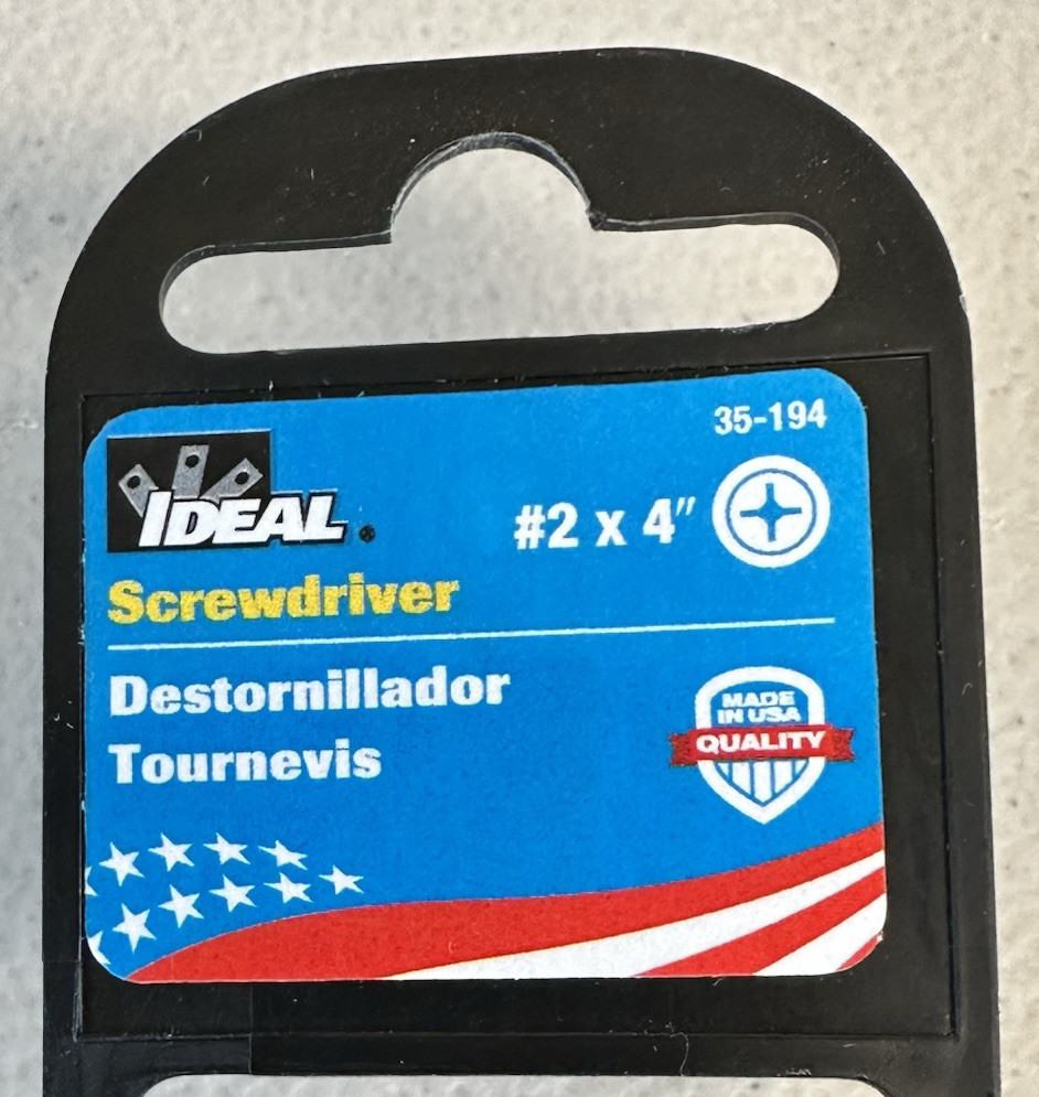 Ideal Phillips Screwdriver #2x4 Model 35-195 NEW