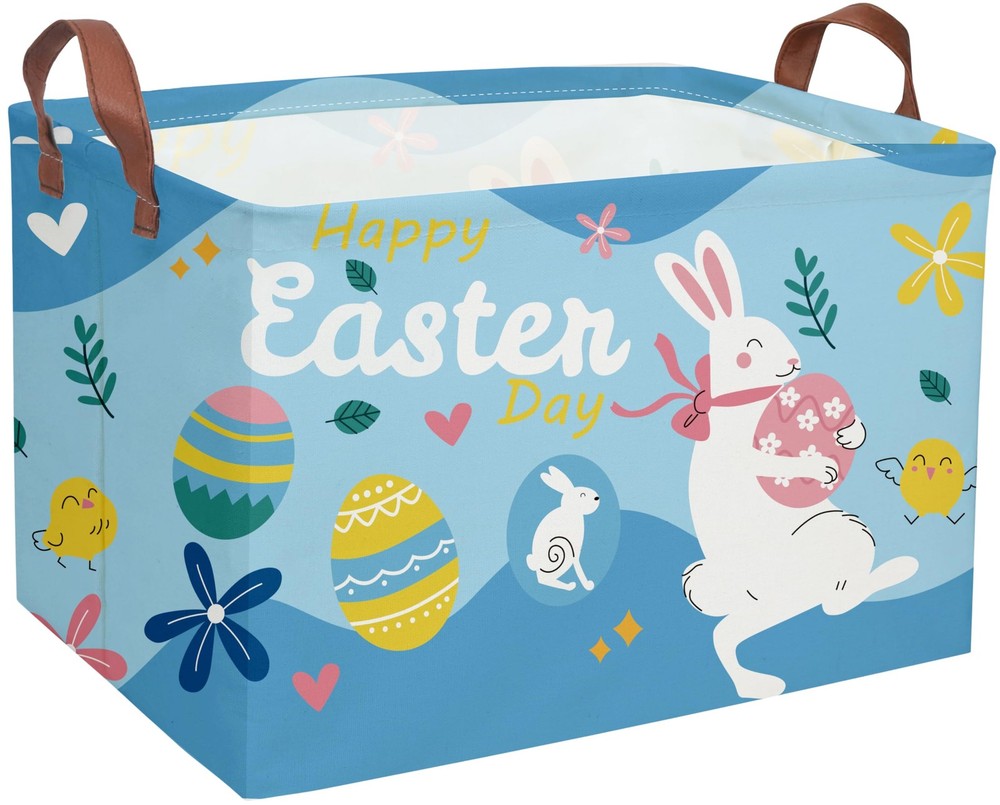 Essme Rectangular Easter Basket, Kids Storage bin Organizer with Handles for ...