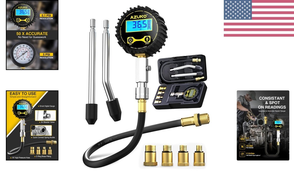 Precision Digital Compression Tester Kit - 200 PSI Engine Compression Solutions